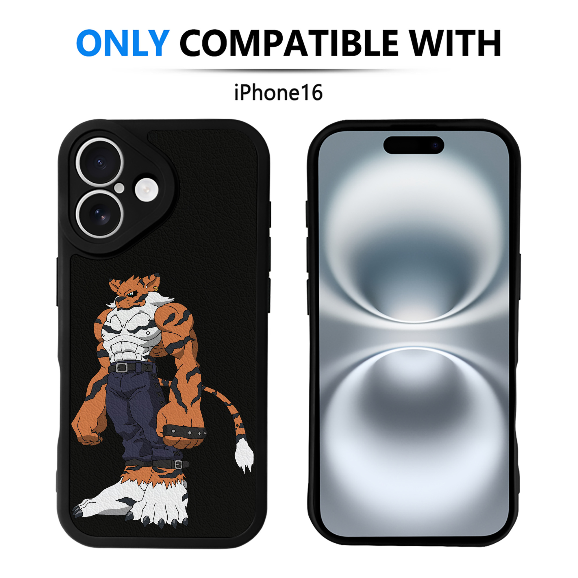 （画像用） Digimon デジタルモンスター/デジモン 【iPhone 16シリーズ対応】シリコンスマホケース（レザー調） 材質：シリコン